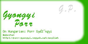 gyongyi porr business card